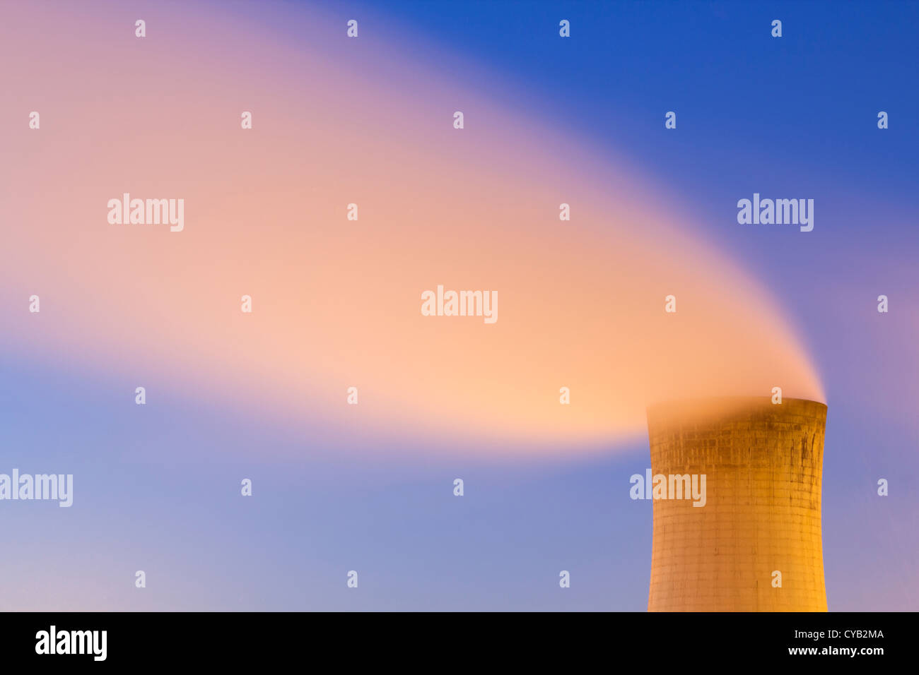 Cooling tower at chemical works in Billingam, Cleveland, England, UK Stock Photo
