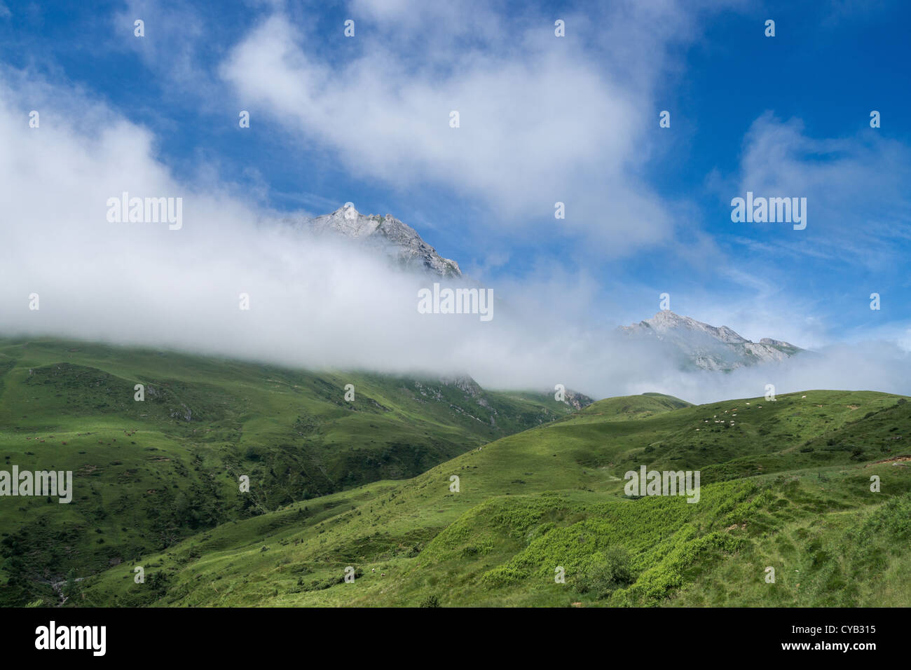 View of Pyrenees National Park in Pyrénées-Atlantiques department of France Stock Photo
