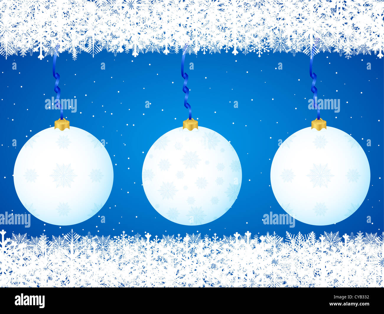 Christmas background with snowflakes and balls. Vector illustration ...
