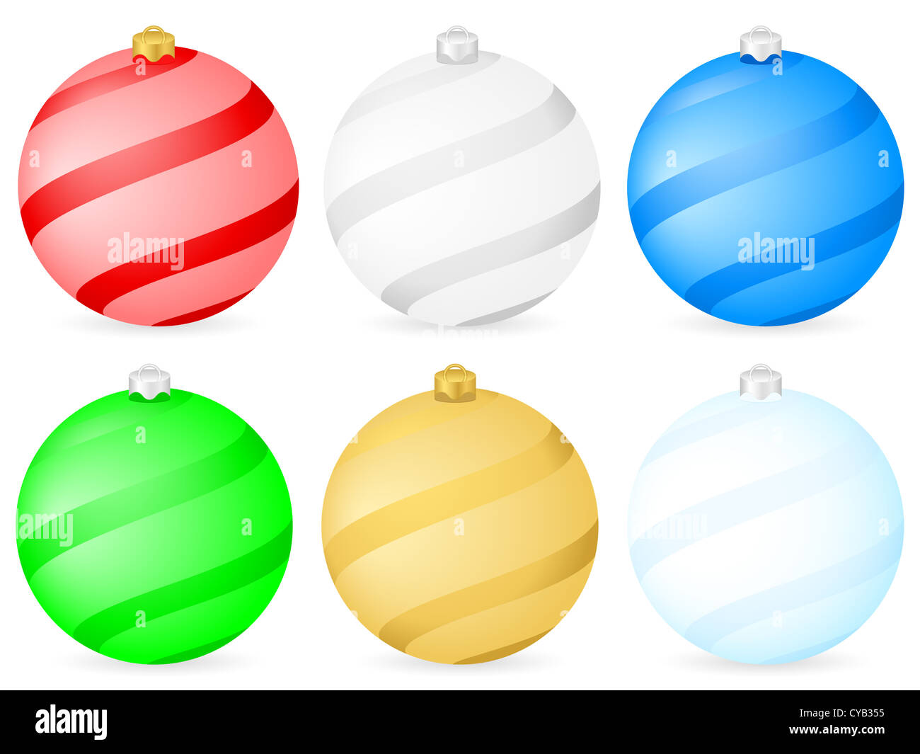 Set christmas balls on a white background. Vector illustration Stock ...