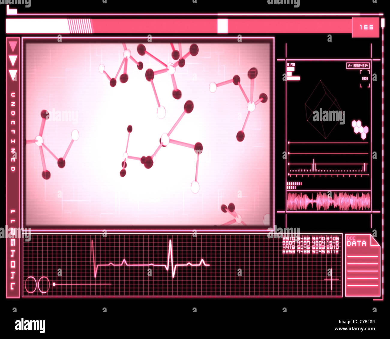 Pink molecule cells interface Stock Photo - Alamy