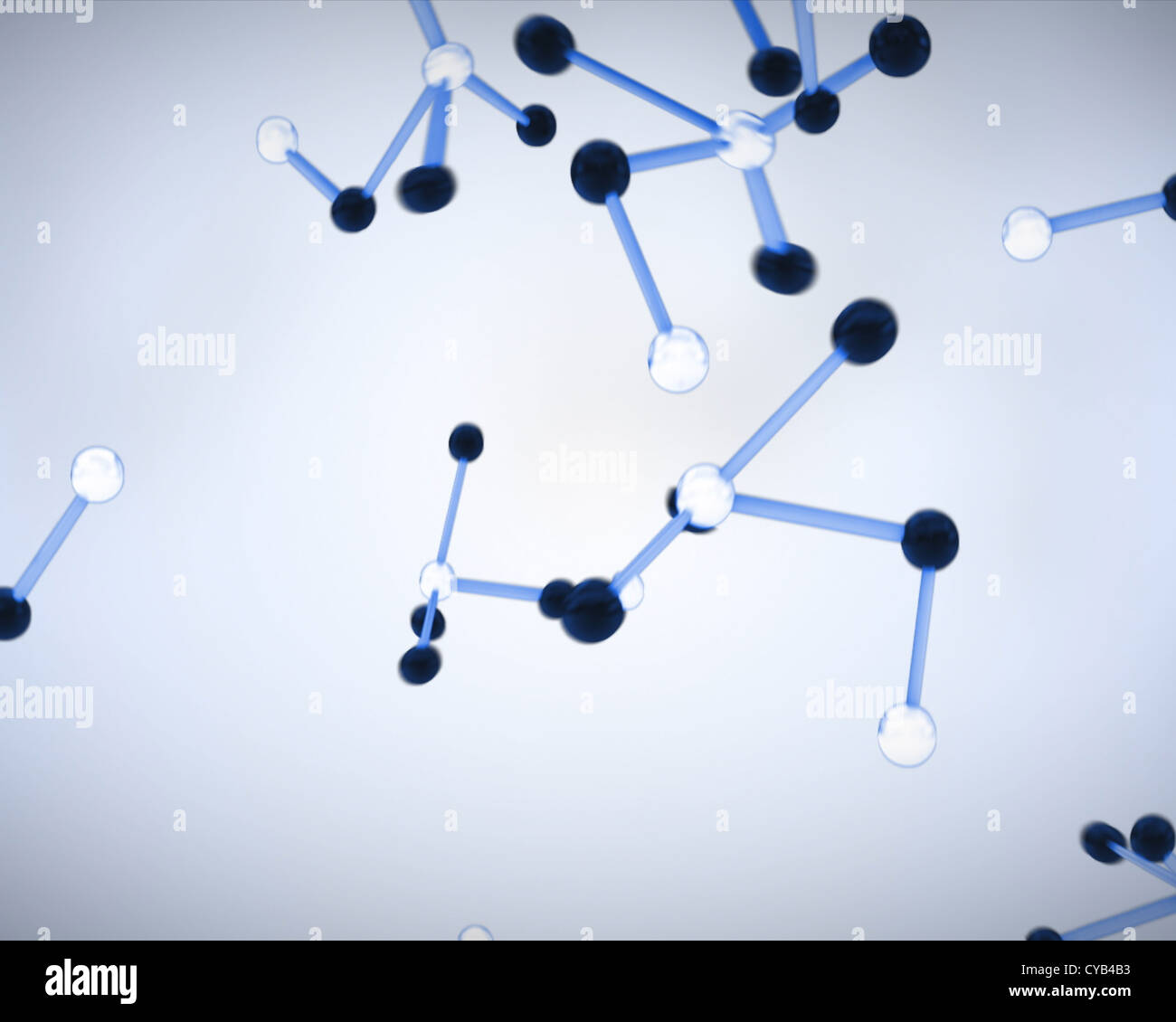 Black, white and blue molecule cells Stock Photo