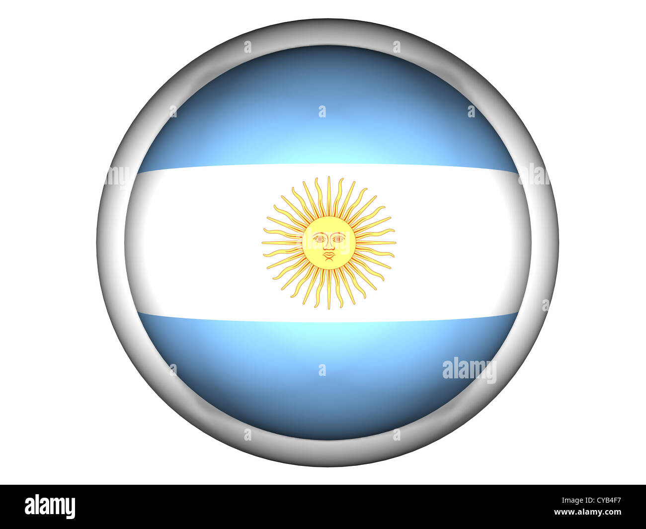 National Flag of Argentina . Button Style . Isolated Stock Photo - Alamy