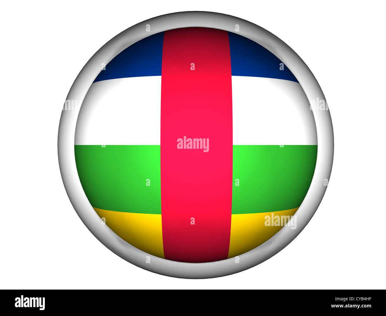 National Flag of Central African Republic . Button Style . Isolated ...