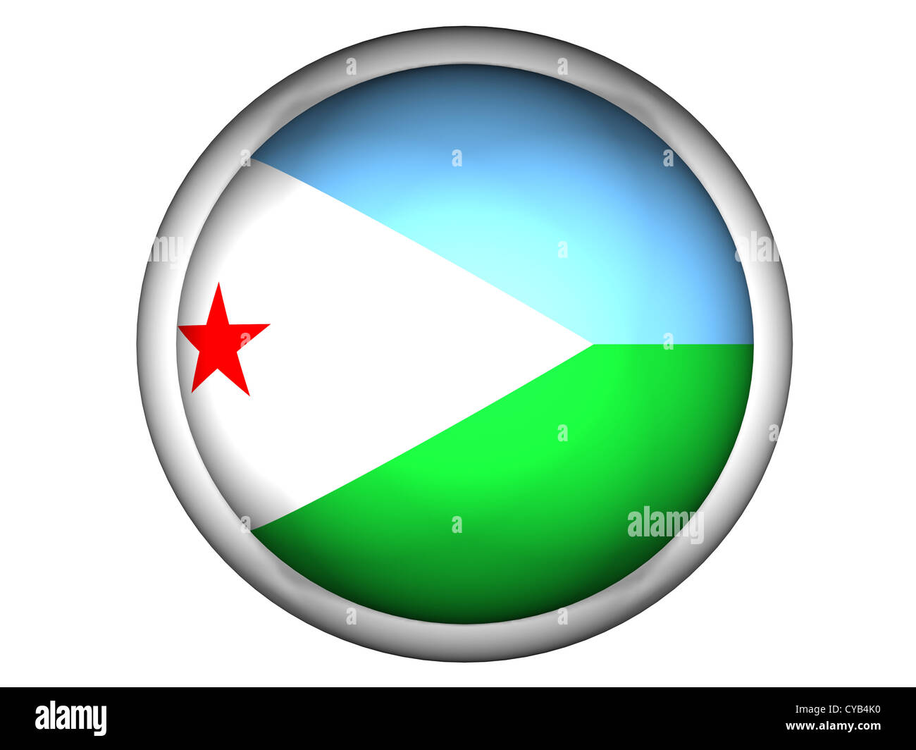 National Flag of Djibouti . Button Style . Isolated Stock Photo - Alamy