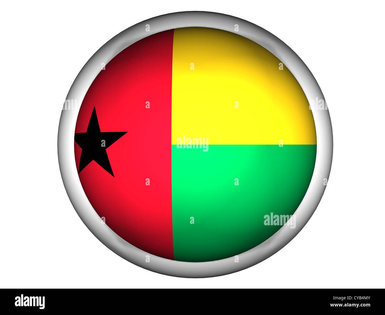 National Flag of Guinea . Button Style . Isolated Stock Photo - Alamy