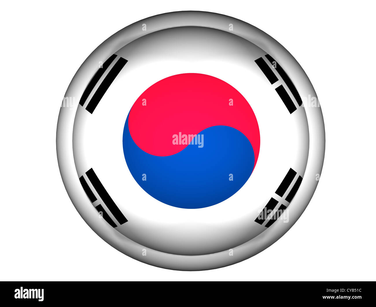 Korean Button National Flag of South Korea . Button Style . Isolated Stock Photo - Alamy