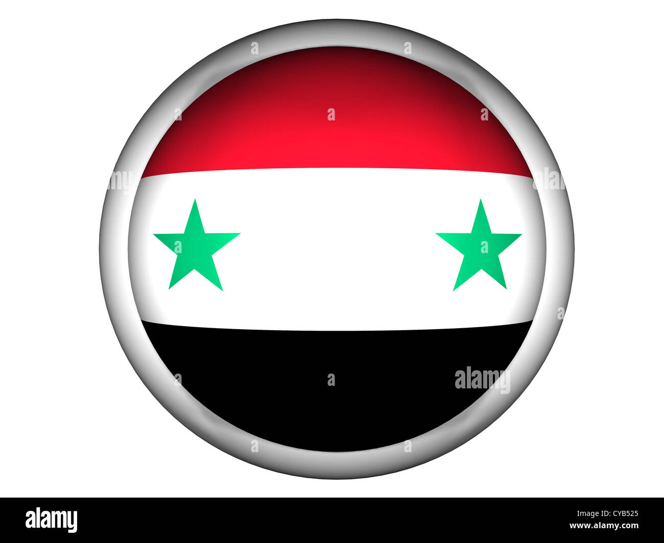 National Flag of Syria . Button Style . Isolated Stock Photo - Alamy