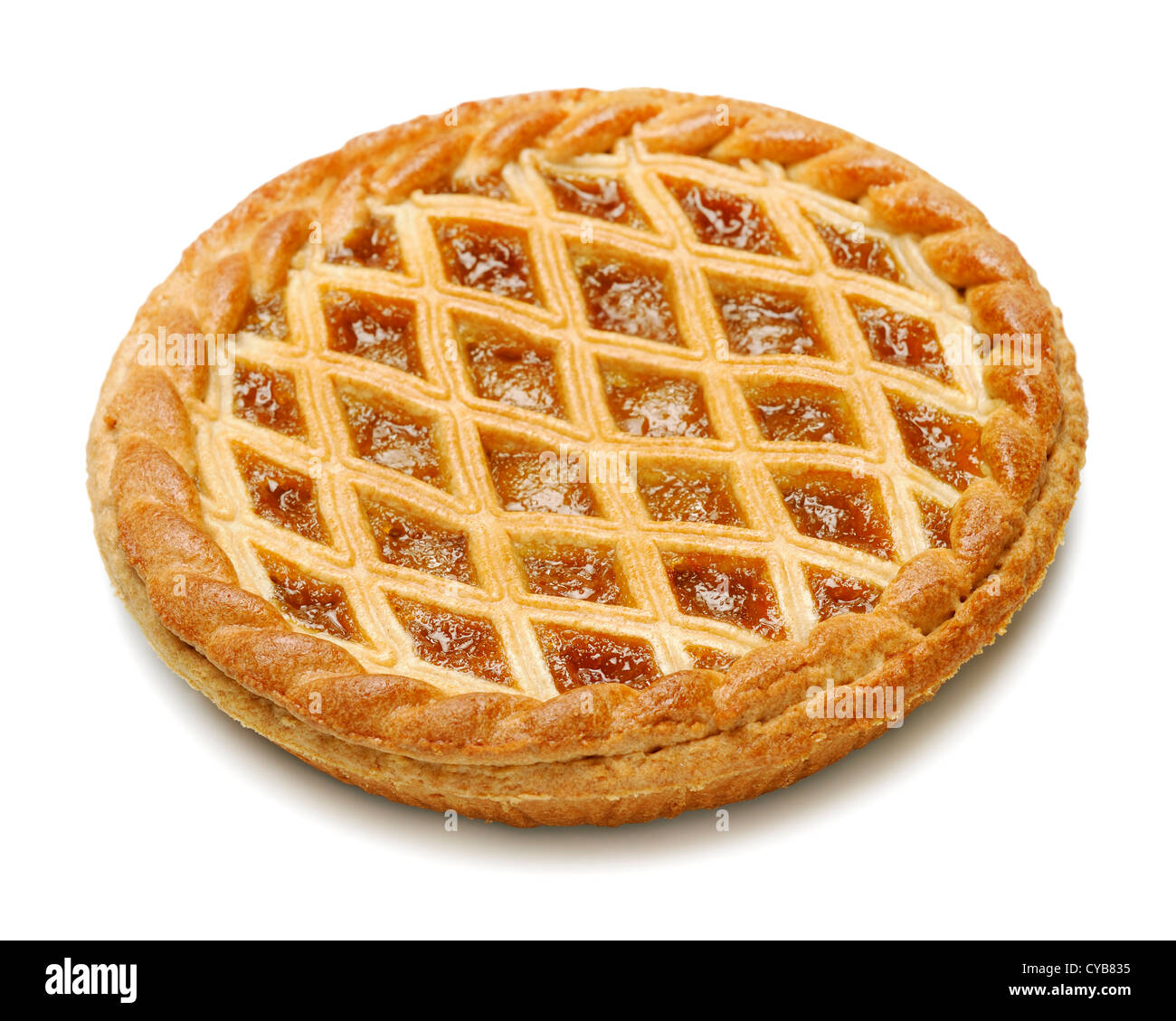 Treacle Tart, Cut Out. Stock Photo
