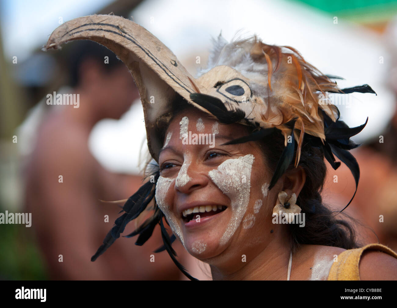 Carnival Parade During Tapati Festival, Easter Island, Chile Stock