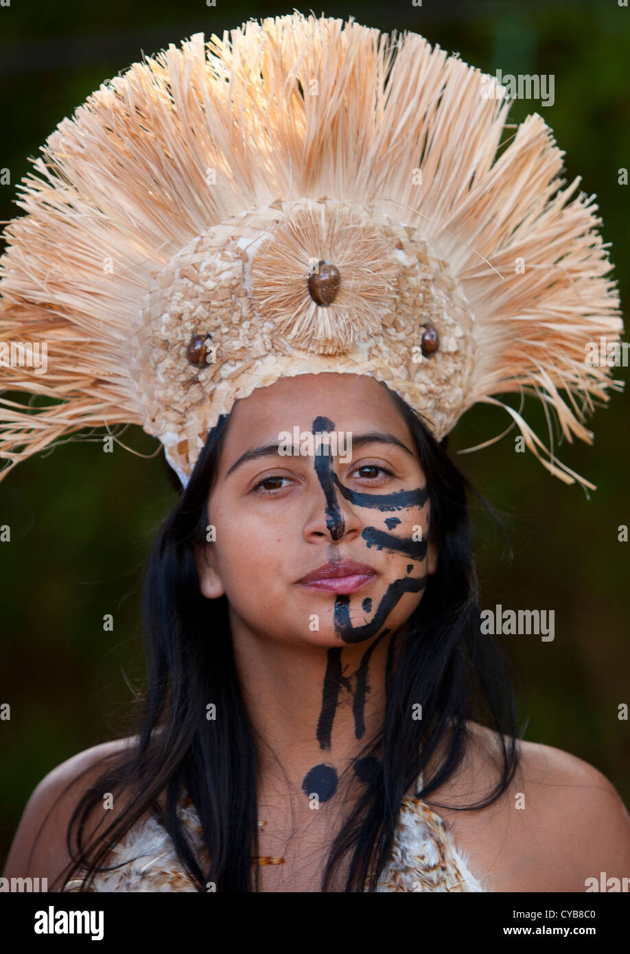Beautiful Woman During Carnival Parade, Tapati Festival, Easter Island