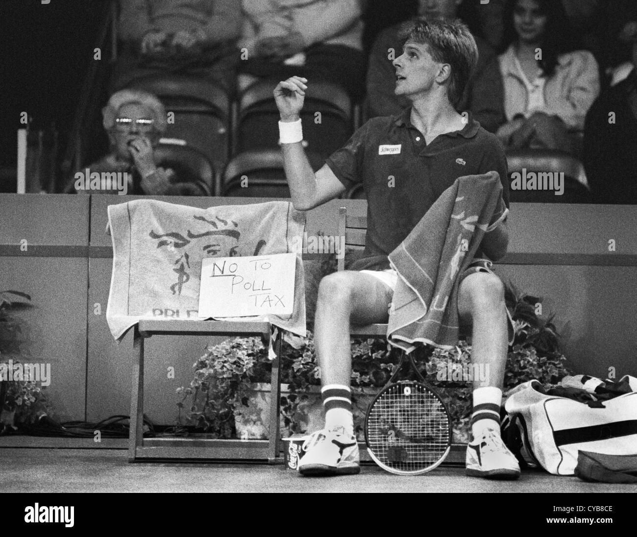 Andrew Castle 'No To Poll Tax' protest, British Tennis Championships ...