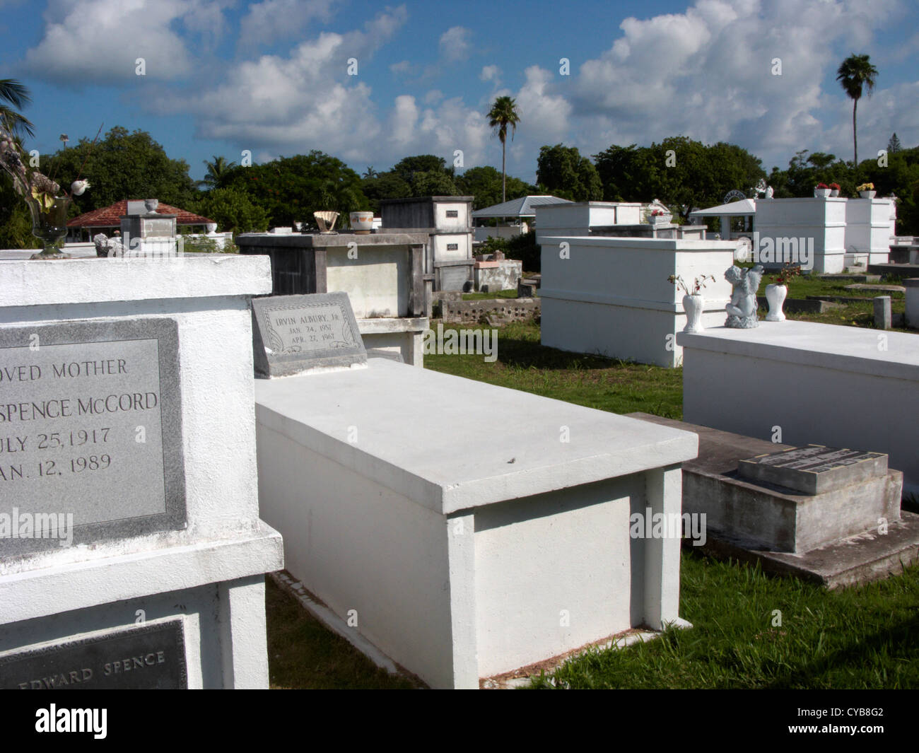 above ground tombs in key west cemetery florida usa Stock Photo