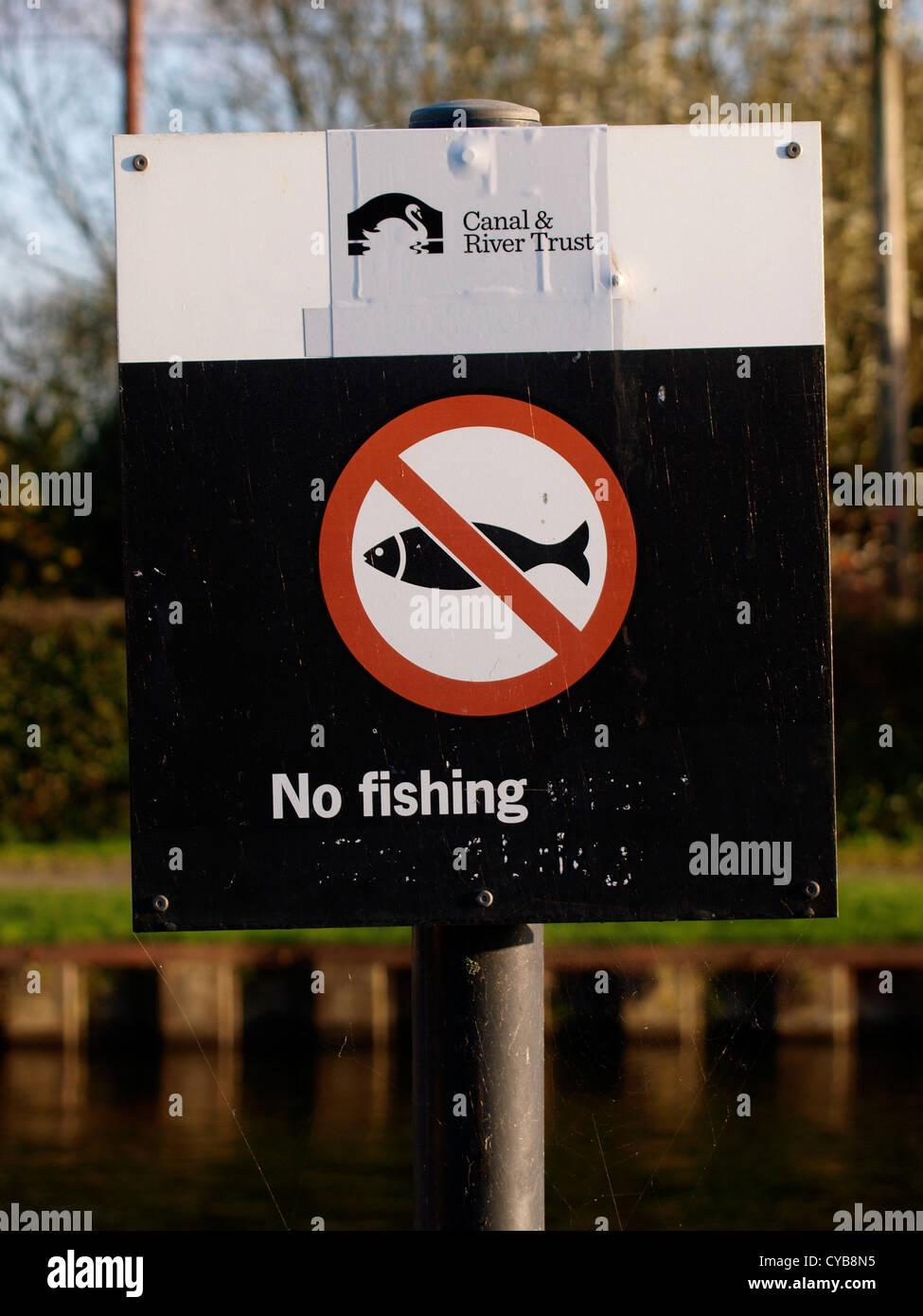 No Fishing sign, UK Stock Photo