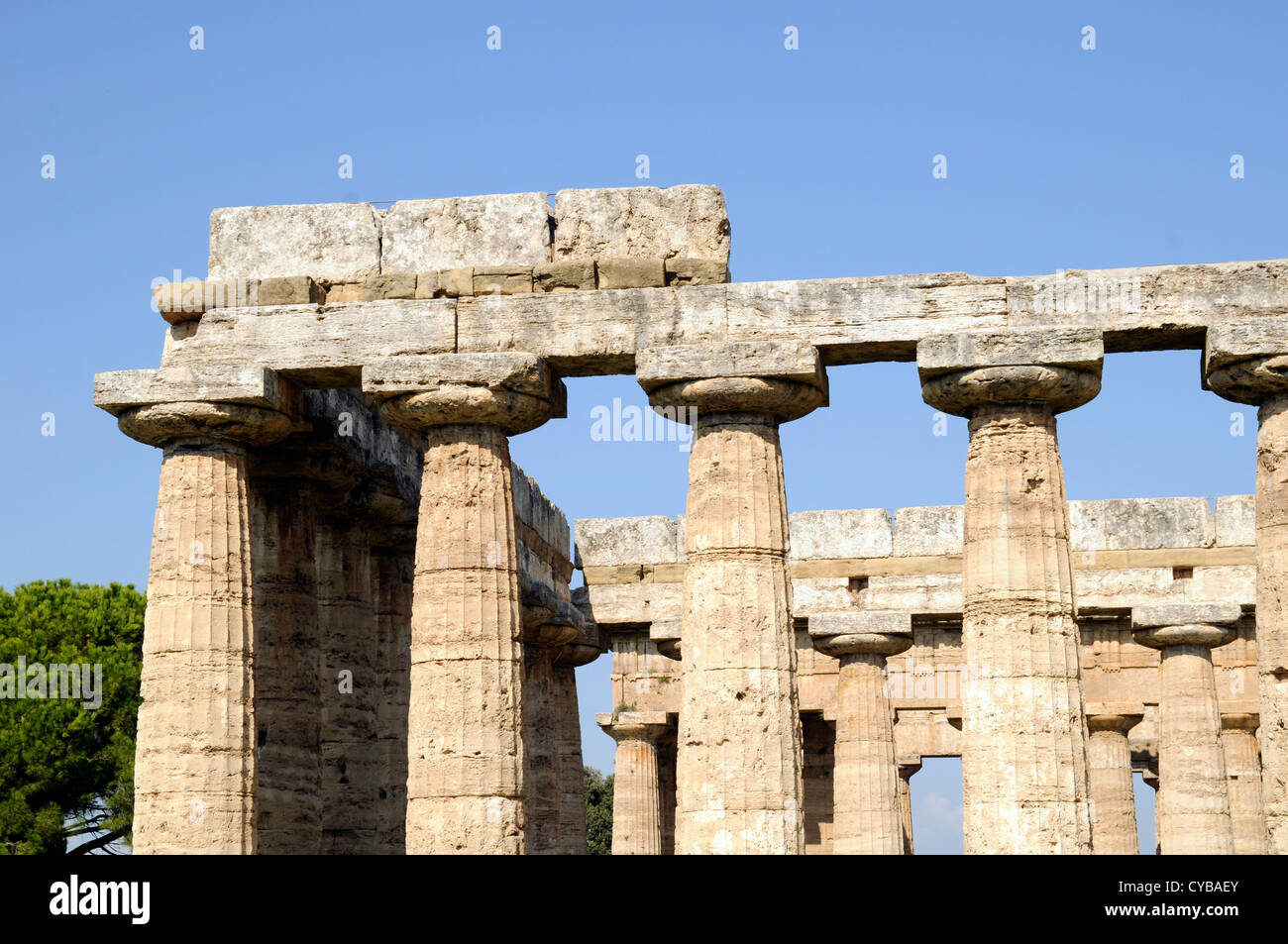 Temple of Hera (aka the Basilica), 530 BC.Paestum, south of Naples. Stock Photo