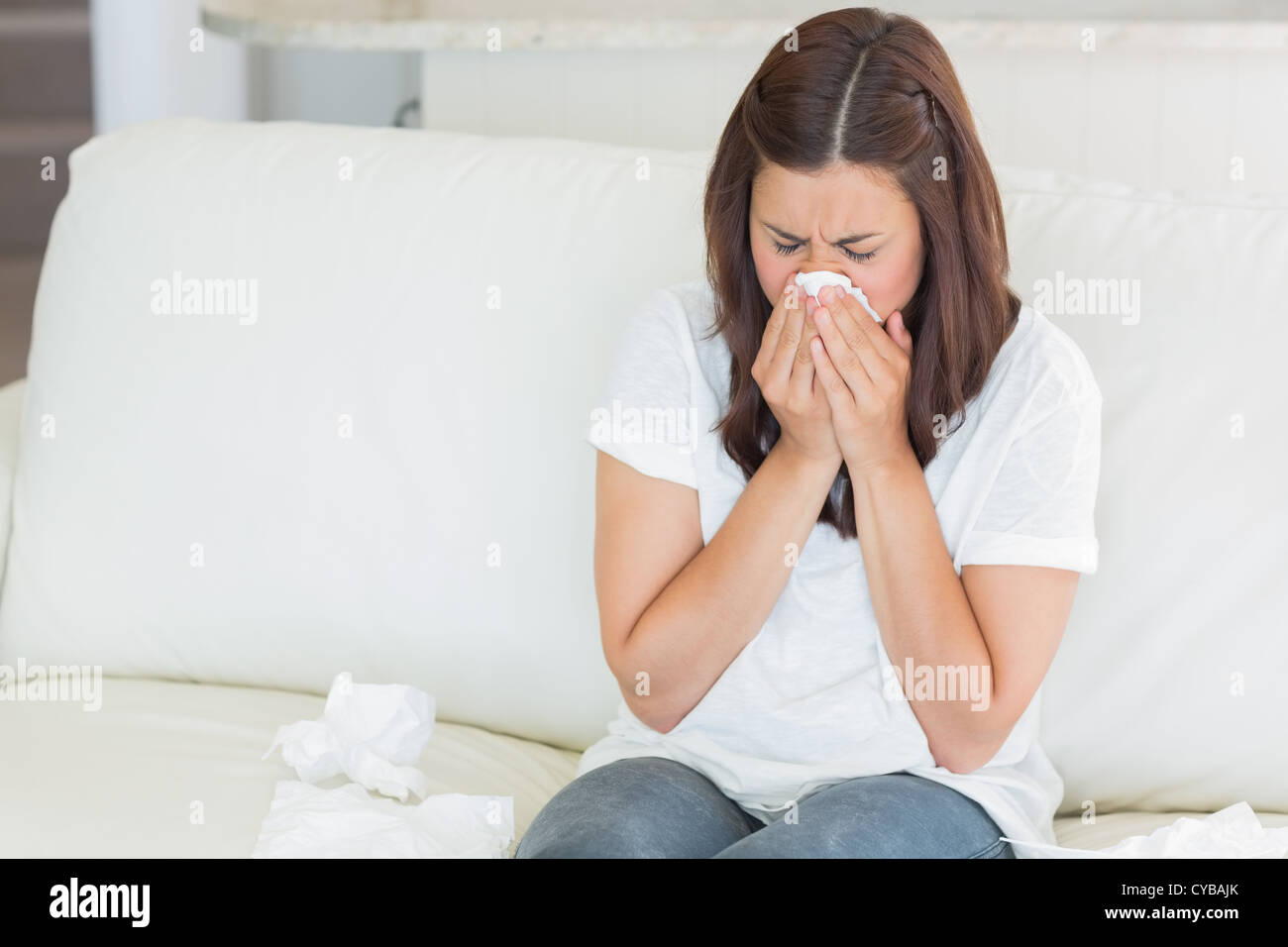 Sick young woman in kitchen hi-res stock photography and images - Alamy