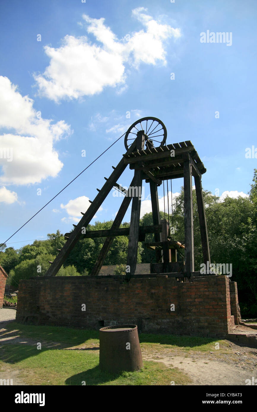 Pithead Silhouette Blists Hill Victorian Town Ironbridge Shropshire 
