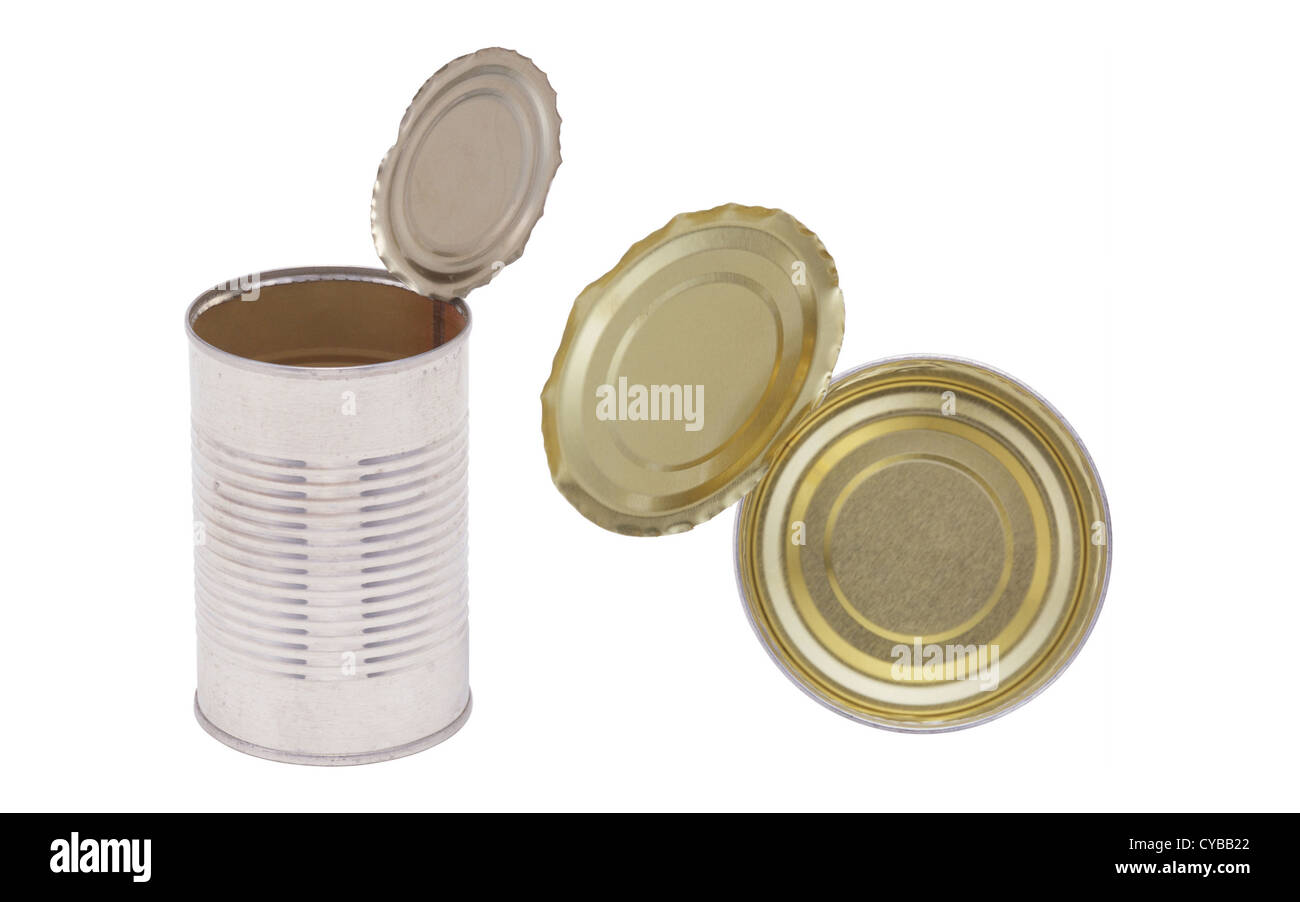 Food tin can on white Stock Photo