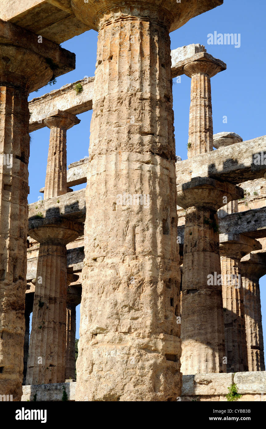 Temple of Neptune, mid 5th century BC.Paestum, south of Naples. Stock Photo