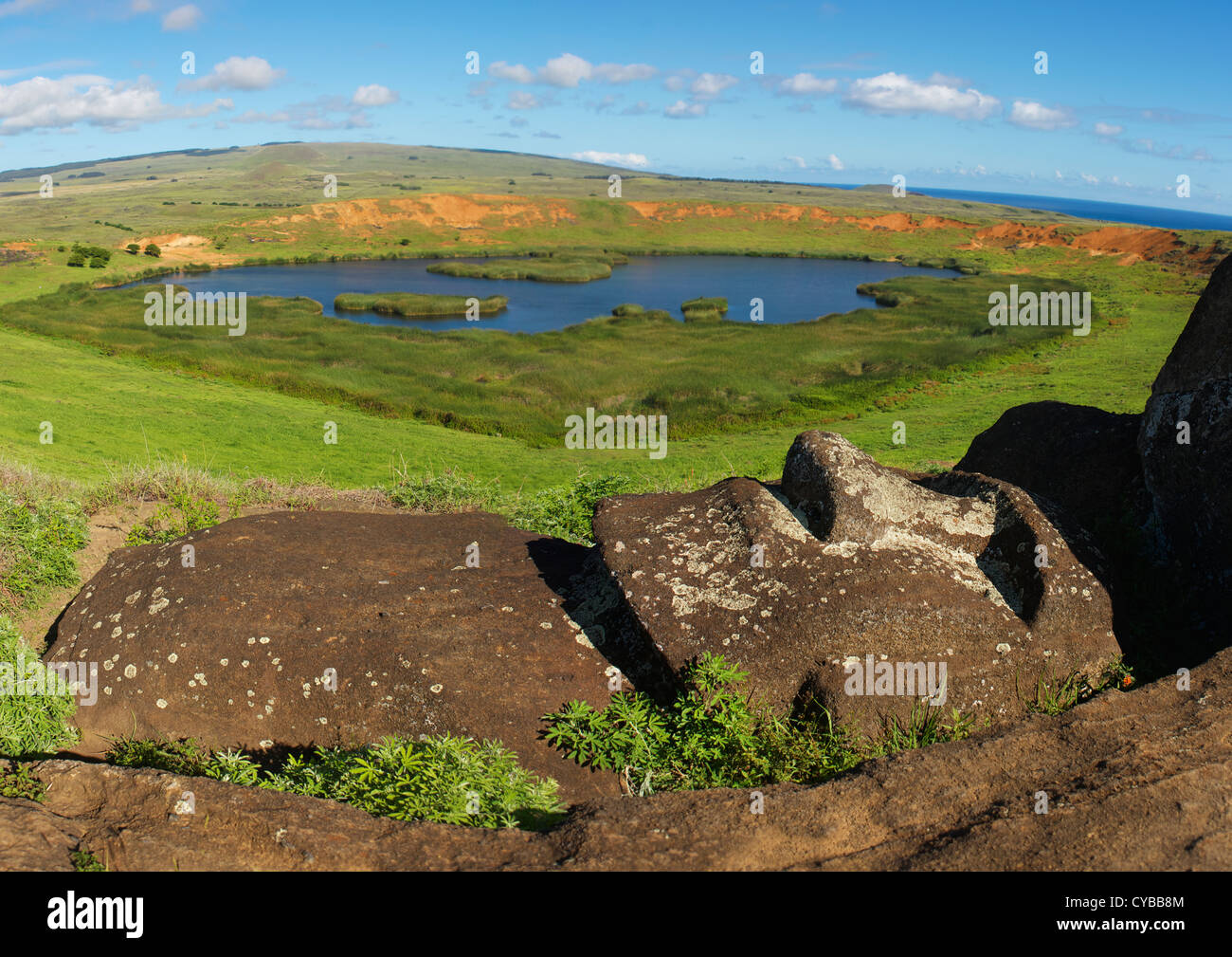 Lake Raraku Rapanui people moai rano raraku hi-res stock photography and images - Alamy