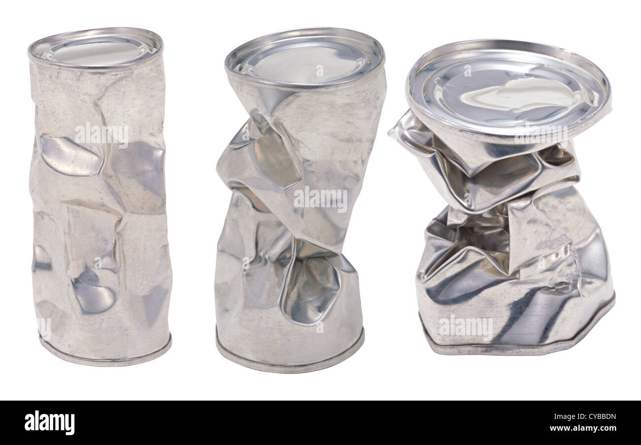 Crumpled Tin Cans Stock Photo