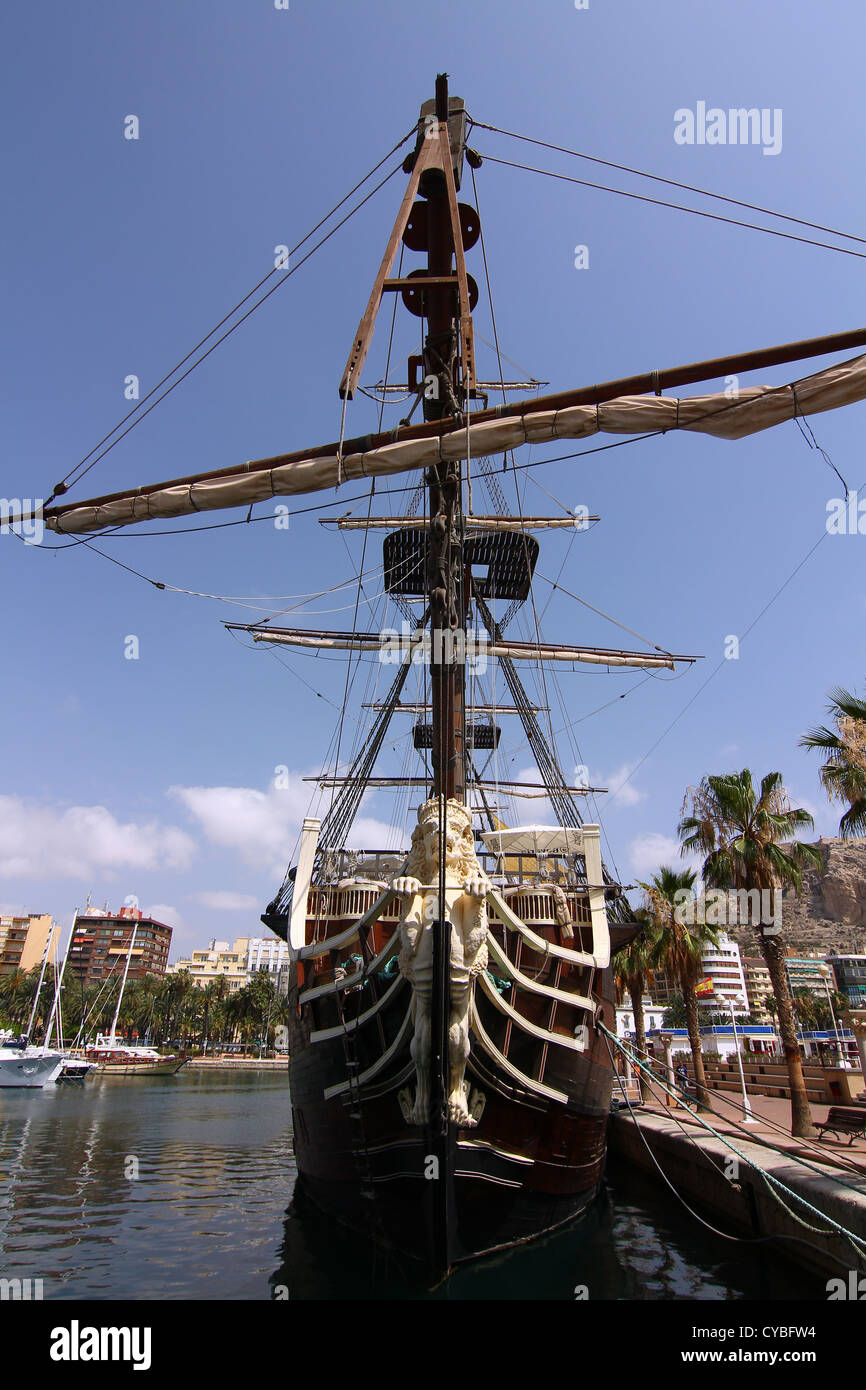 Historic and famous Spanish galleon Santisima Trinidad Stock Photo