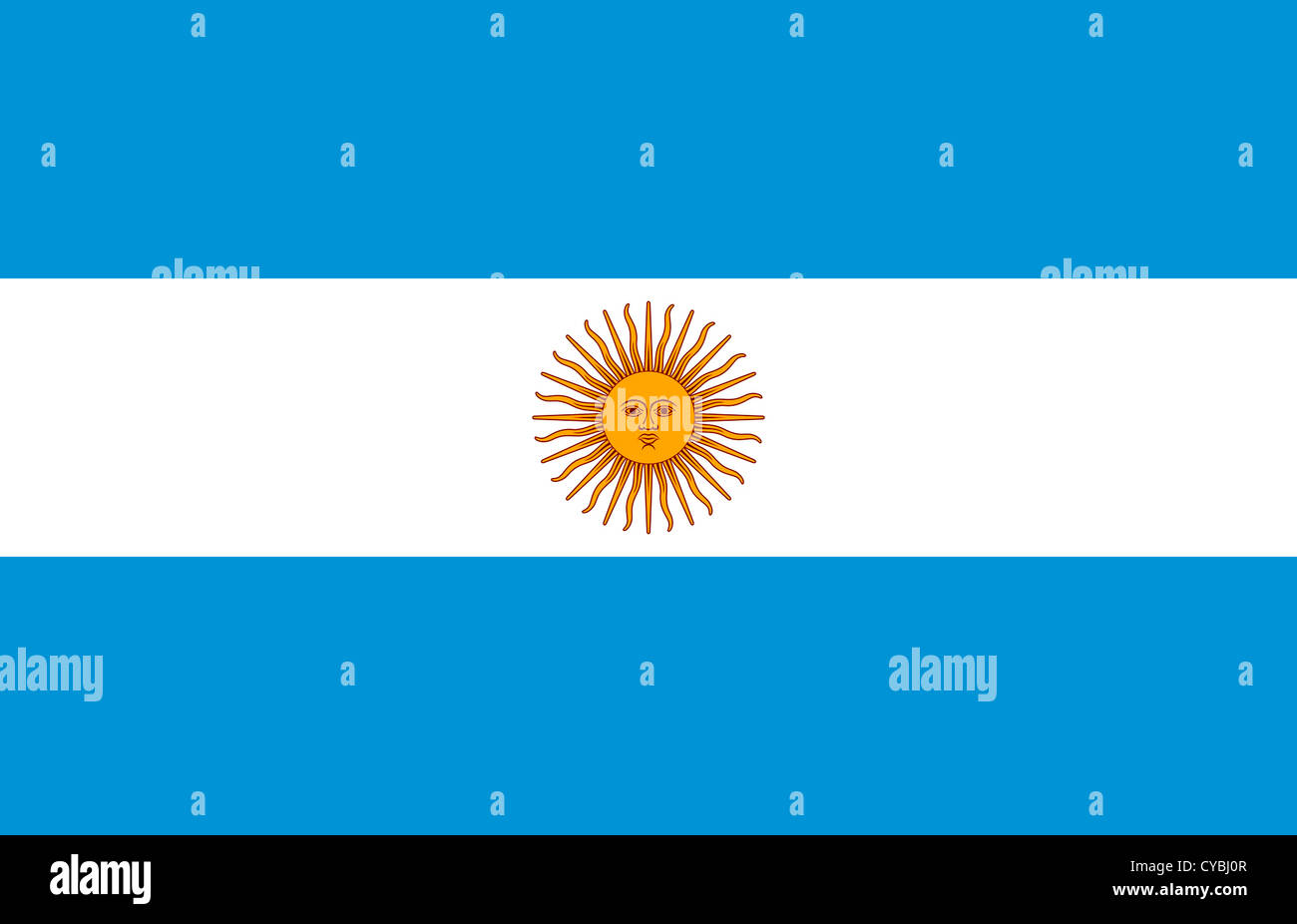 National flag of the Argentine Republic. Stock Photo