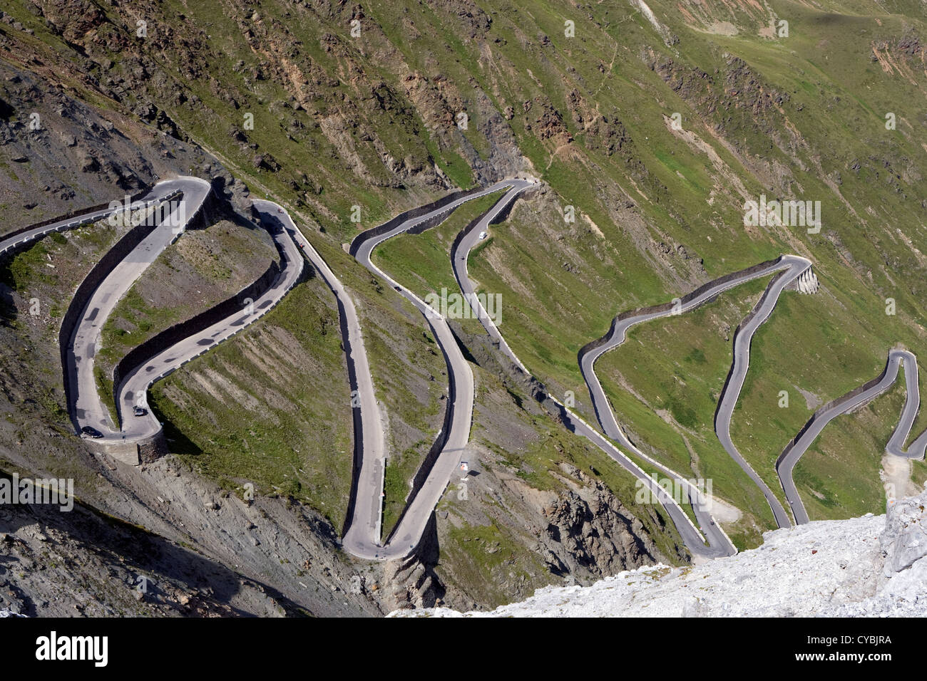 Passo Di Stelvio The Winding Road Of 48 Hairpin Bends To The
