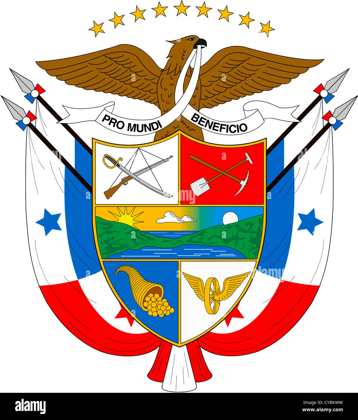 Coat of arms of the Republic of Panama. Stock Photo