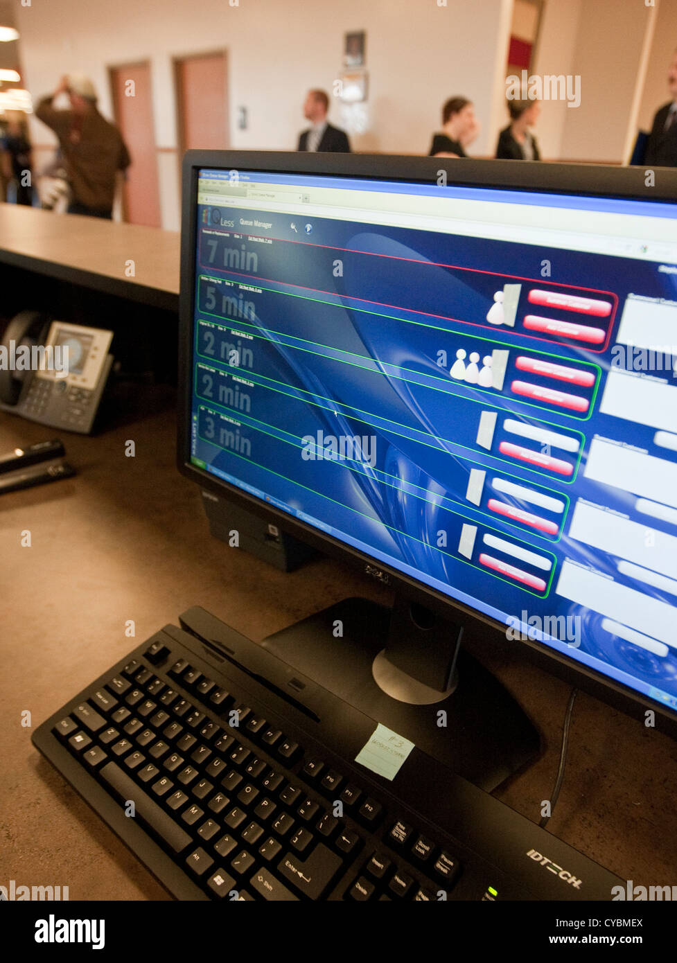 Computer screen at new Texas Department of Public Safety driver's