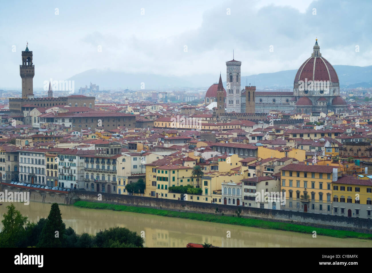 View over the city of Florence in Italy Stock Photo