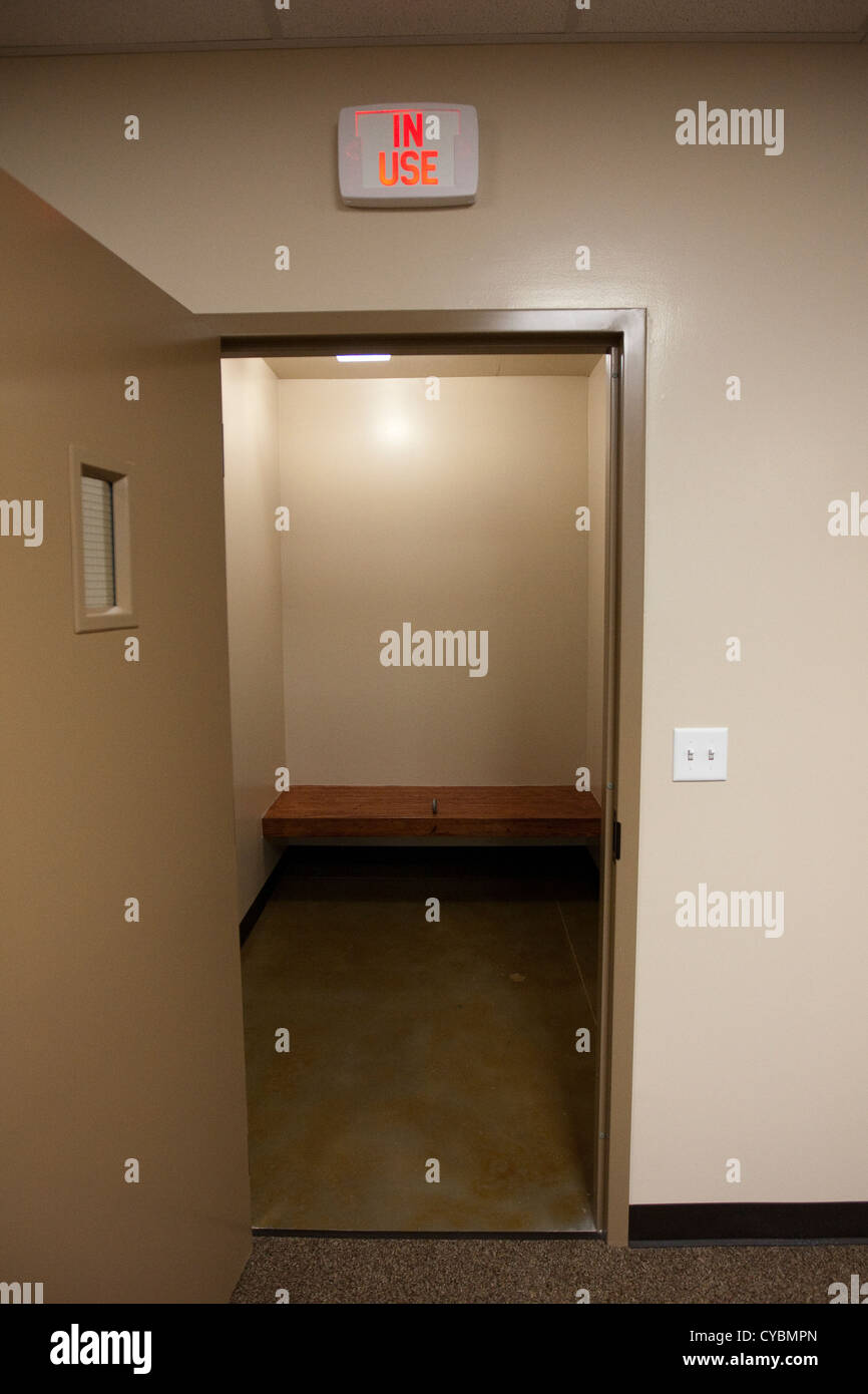 Holding cells at new Texas Department of Public Safety mega driver's