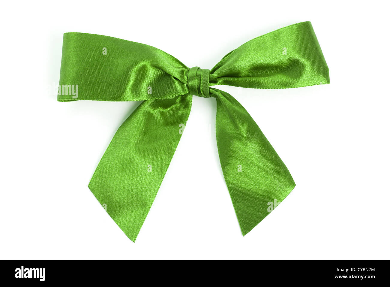Green bow with white background Stock Photo Alamy