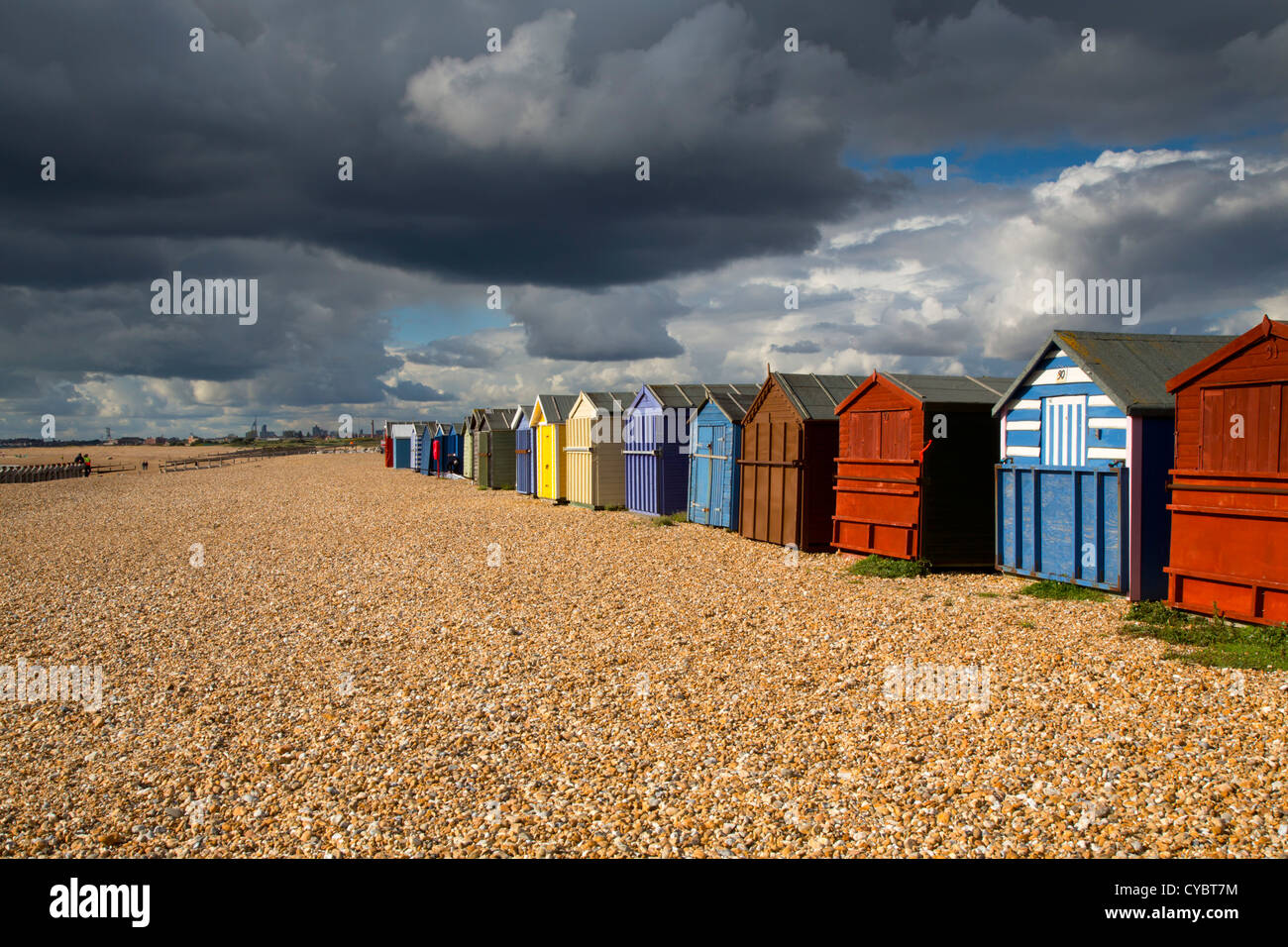 South Hayling; Hampshire; UK; beach huts; Stock Photo