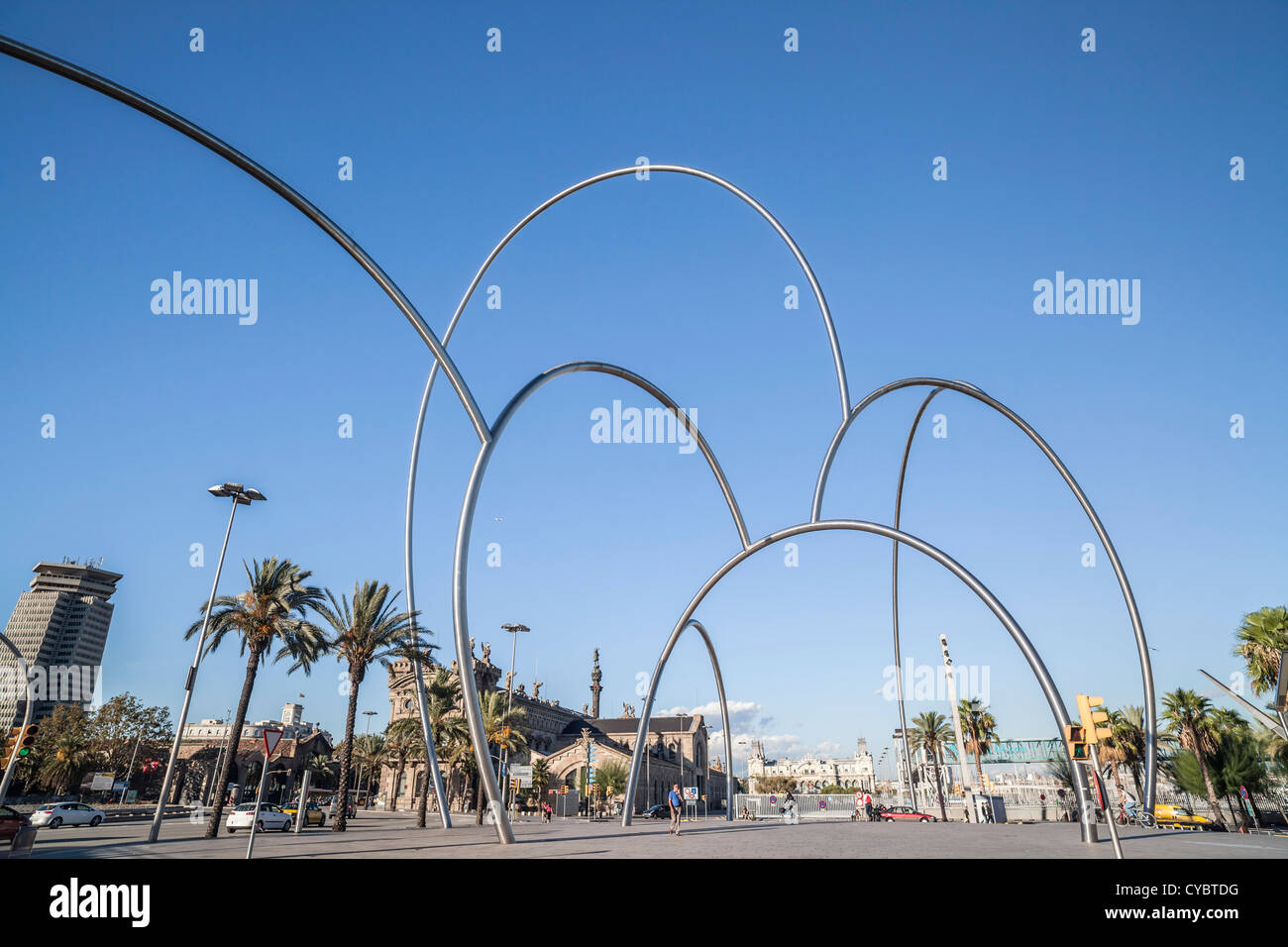 Sculpture in port vell,Barcelona Stock Photo