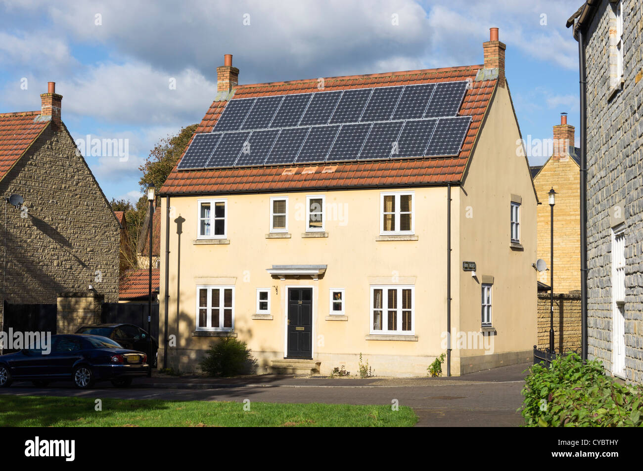 Solar panels on a residential house, England, UK Stock Photo Alamy