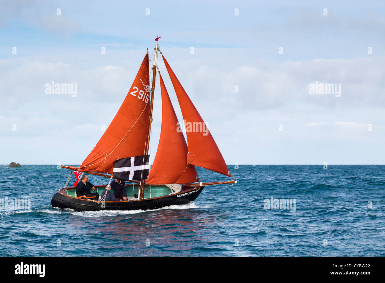Cornish Sailing Boat; UK Stock Photo Alamy