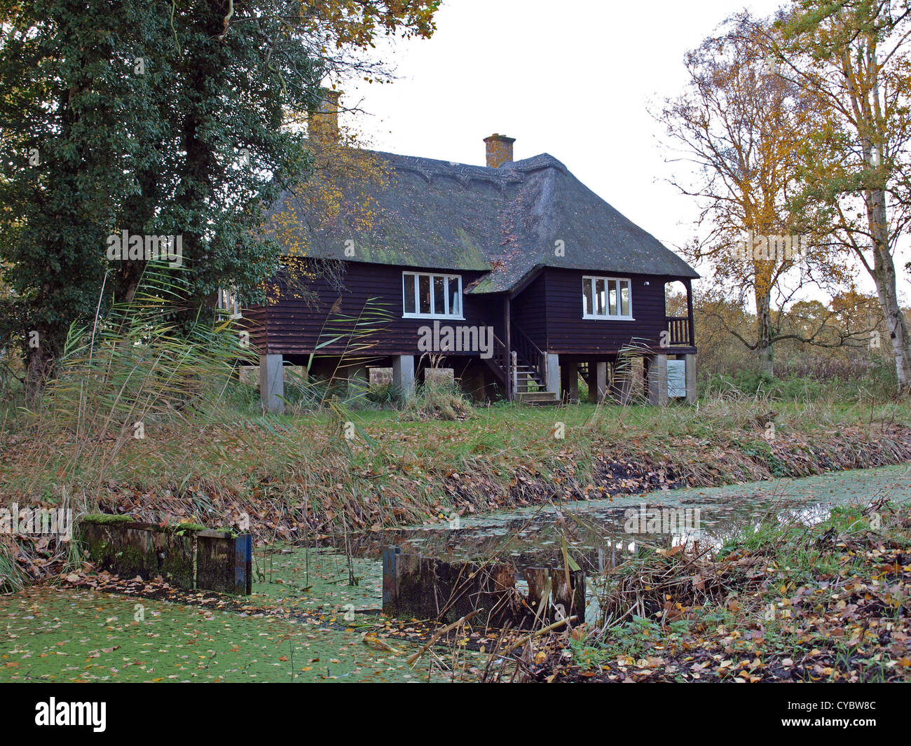 Rothschild's Bungalow, was built in Woodwalton fen in 1911. Stock Photo