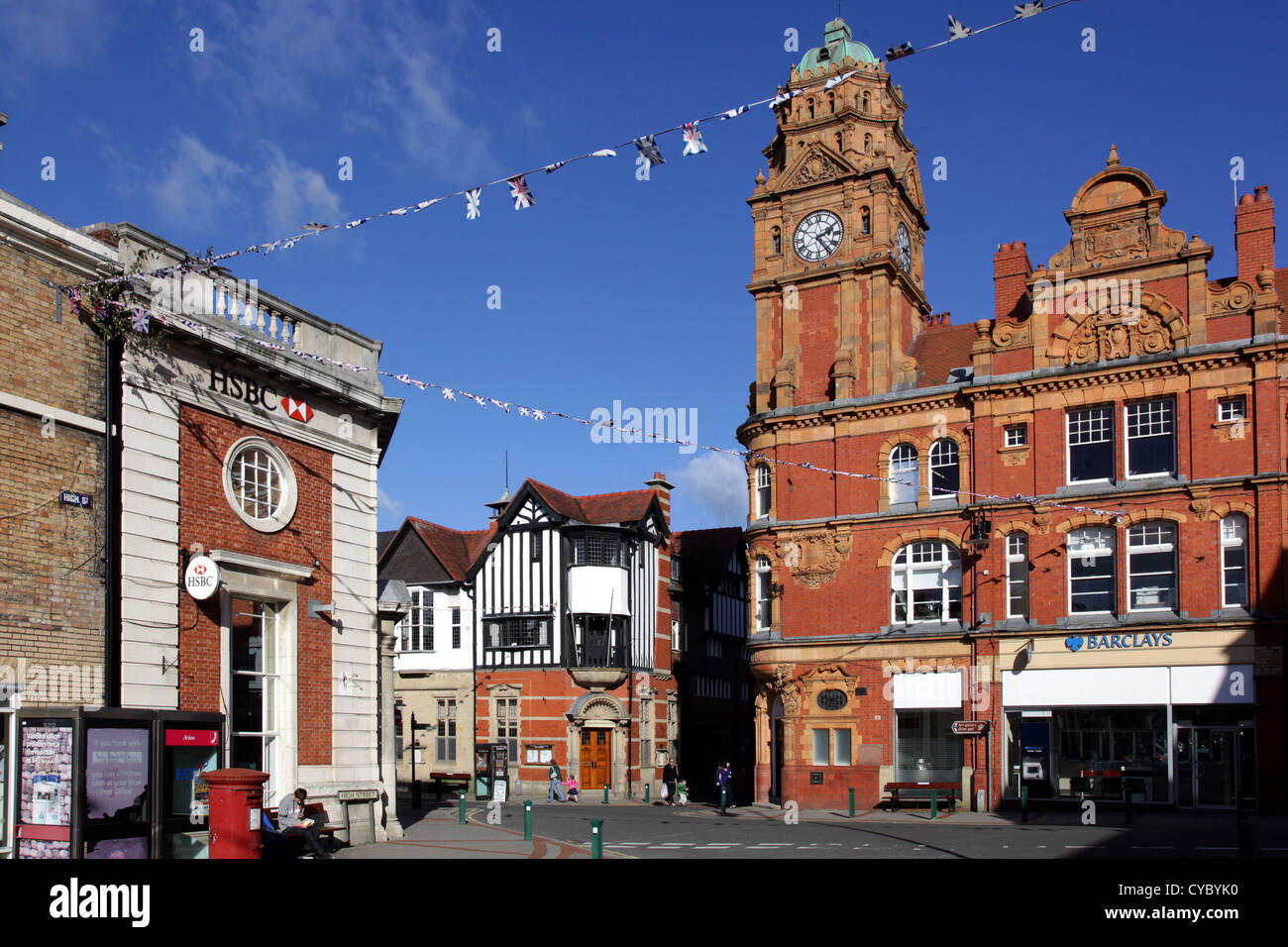 Town Centre, Newtown, Powys, Wales, UK. Stock Photo