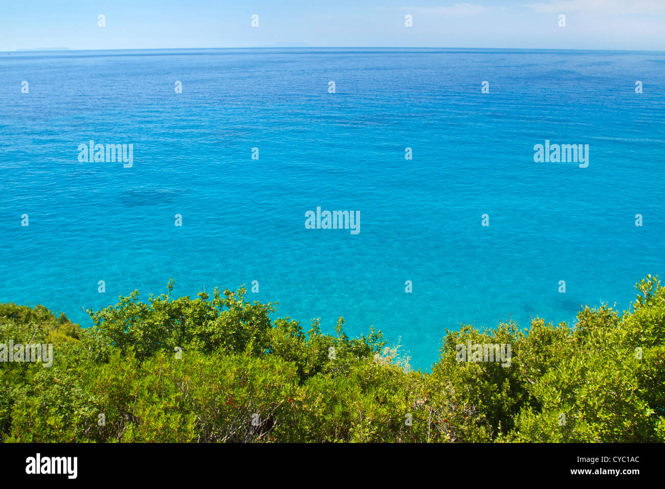 Adriatic coast. Clear blue sea view Stock Photo