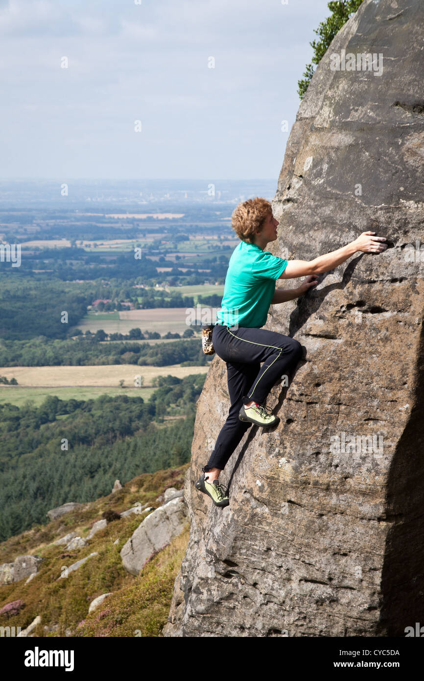 rock climbing in Yorkshire Stock Photo Alamy