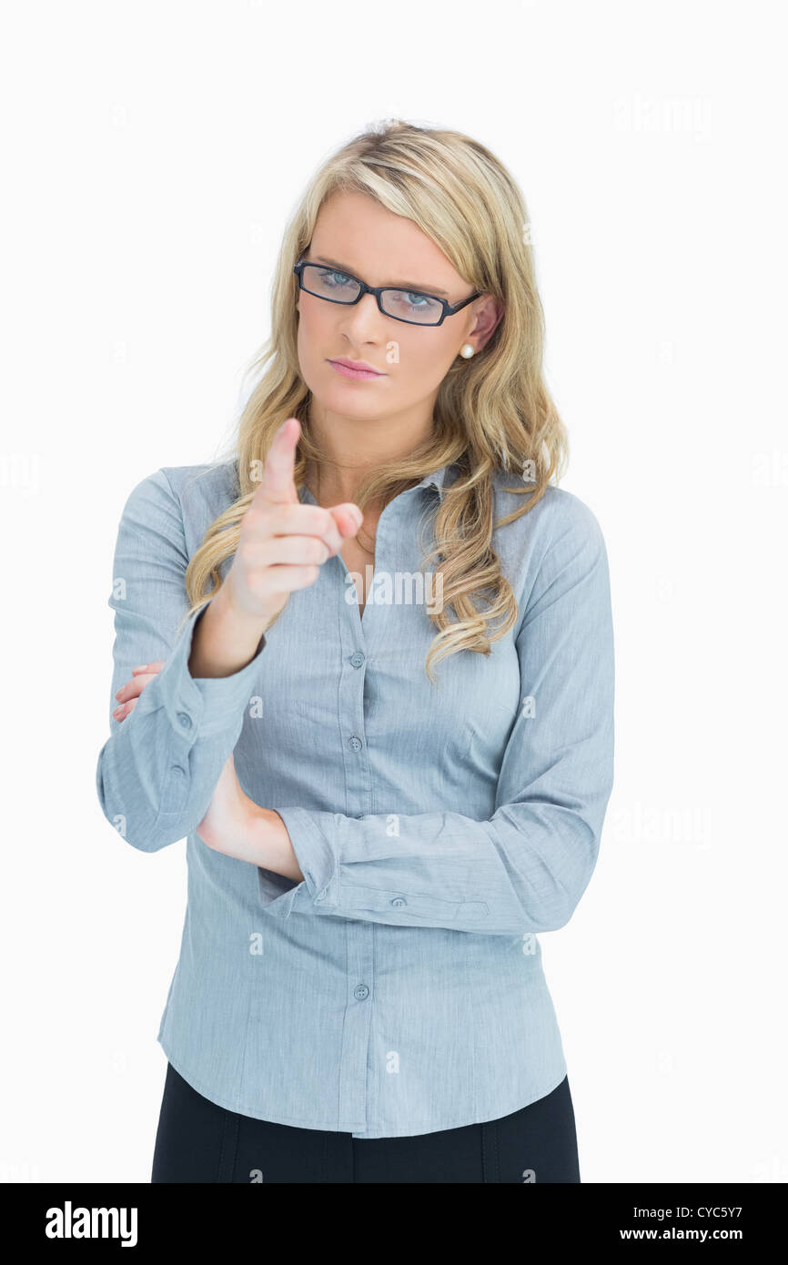 strict-woman-pointing-stock-photo-alamy