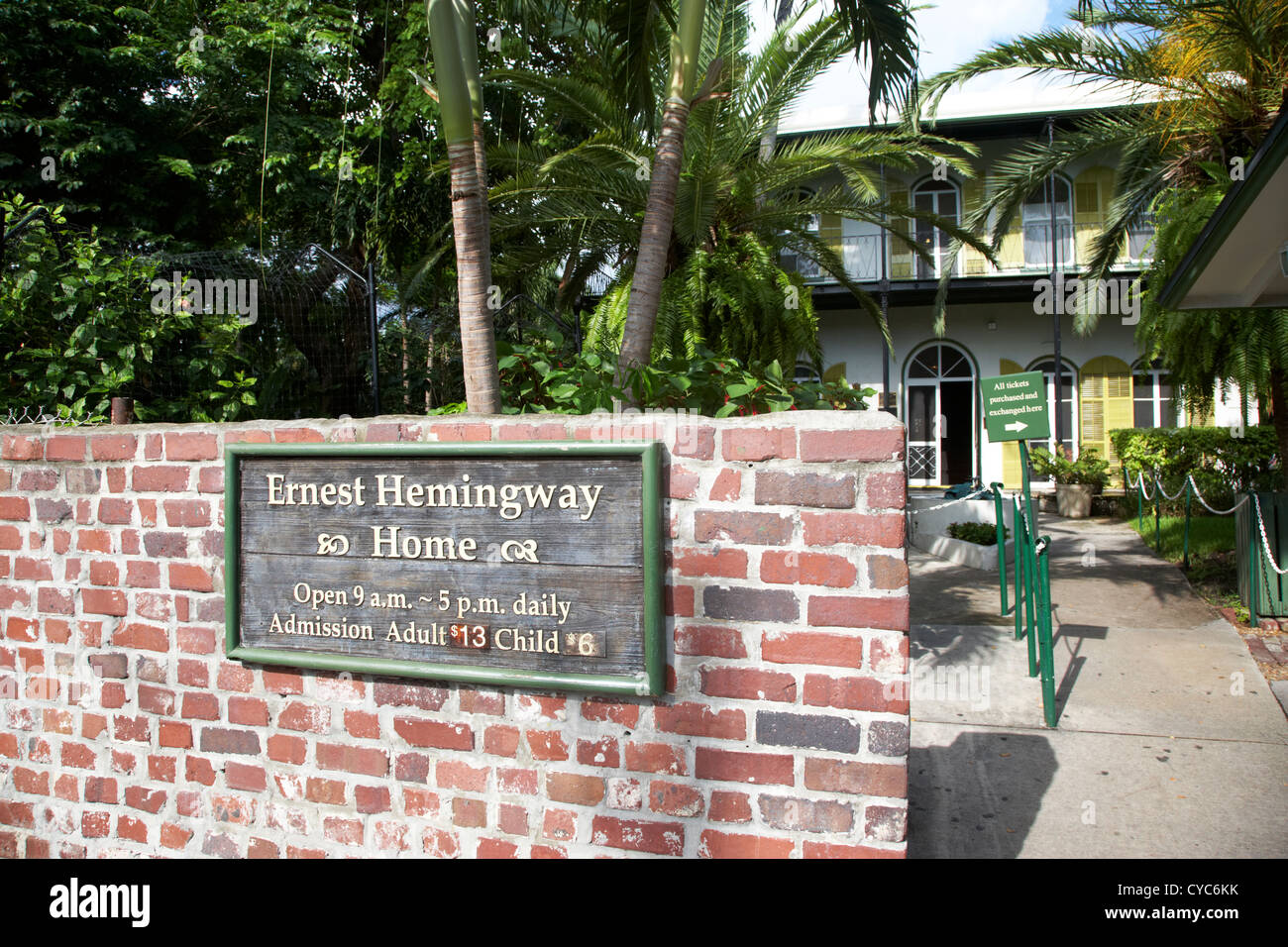 entrance to ernest hemingways house key west florida usa Stock Photo