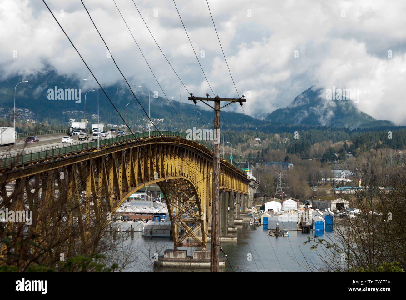 Ironworkers Memorial Bridge sometimes called Second Narrows Bridge, which crosses Burrard Inlet
