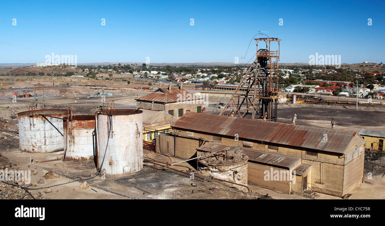 Mining town Cobar in outback Australia with old mine buildings Stock Photo