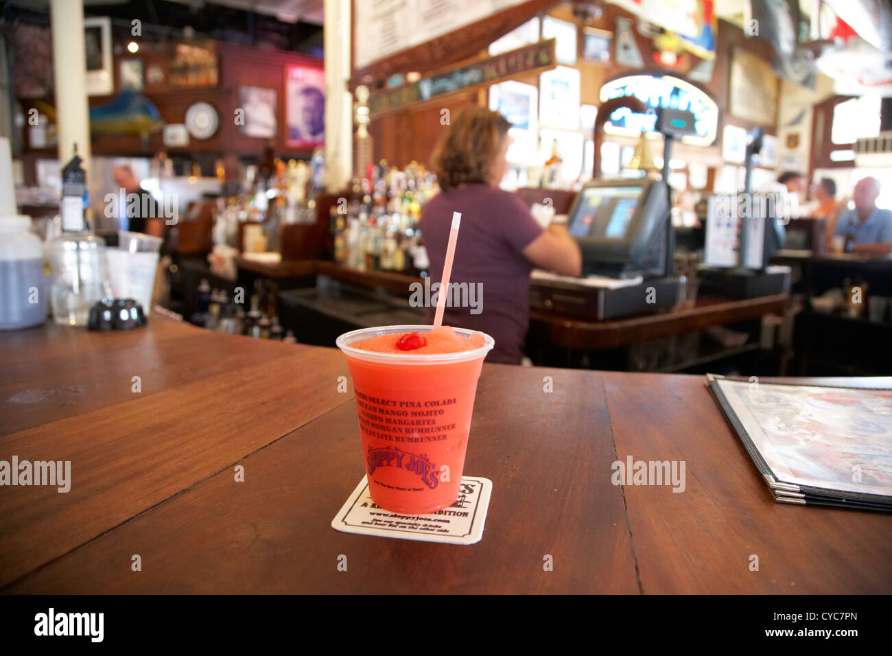 cocktail slushie drink in sloppy joes bar duval street key west florida