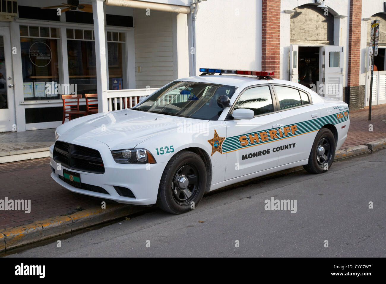 Old Photo Whitehead Street Sheriff's & Police Cars Florida Keys 