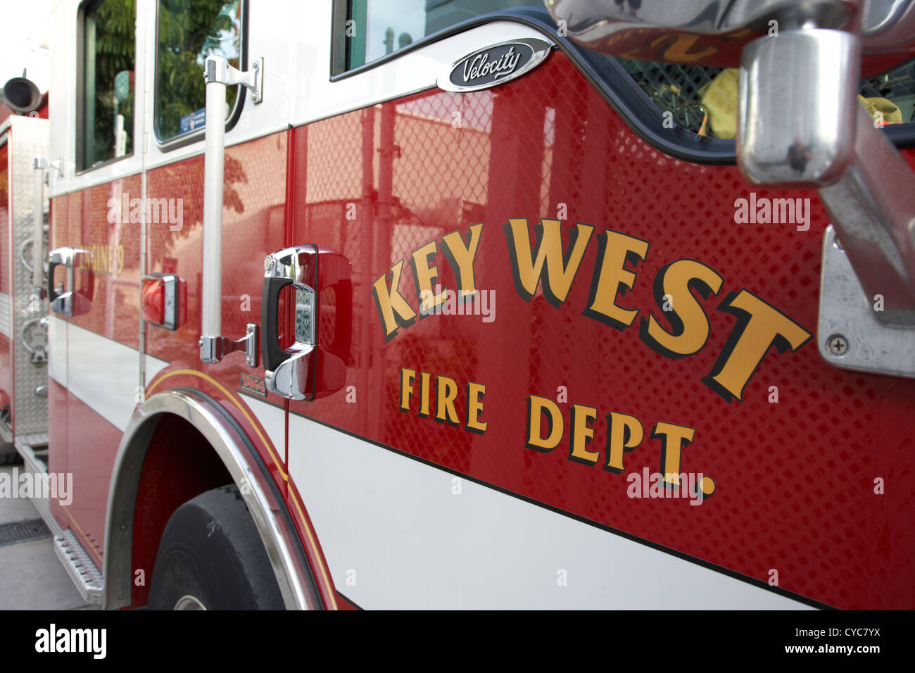 key west fire dept engine vehicle florida usa Stock Photo