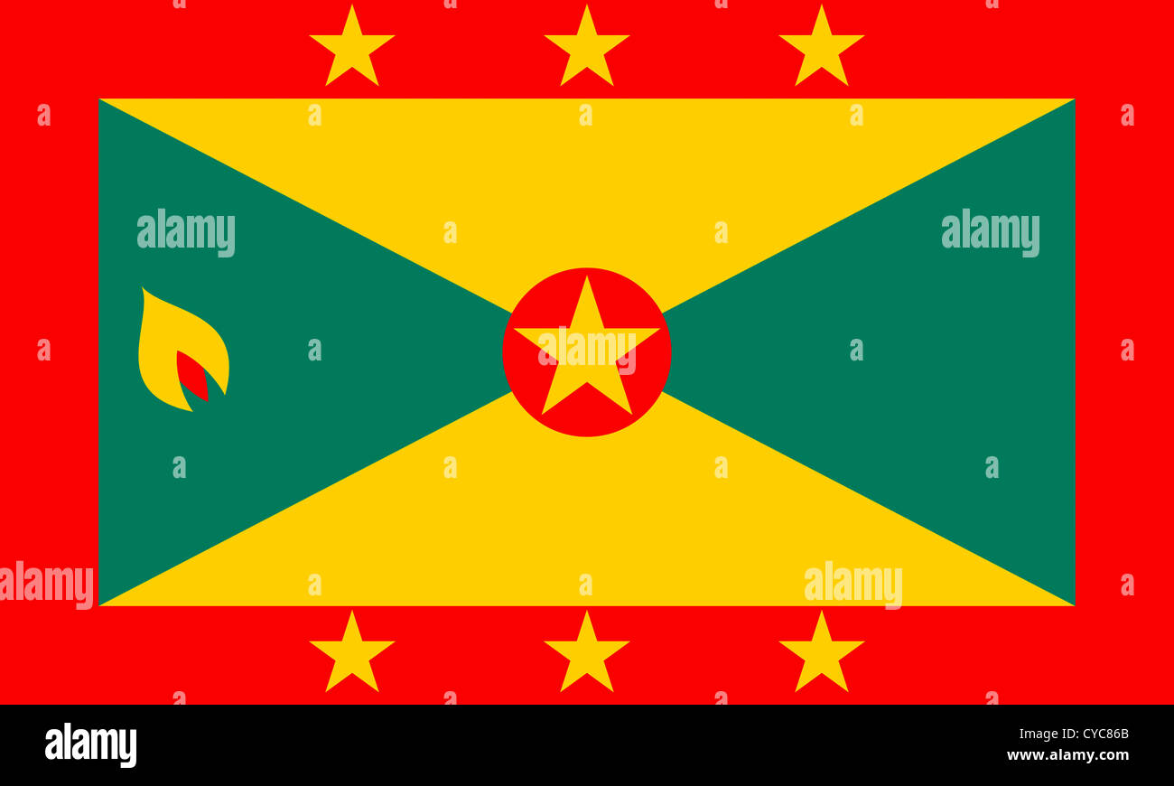 Flag of the State of Grenada. Stock Photo