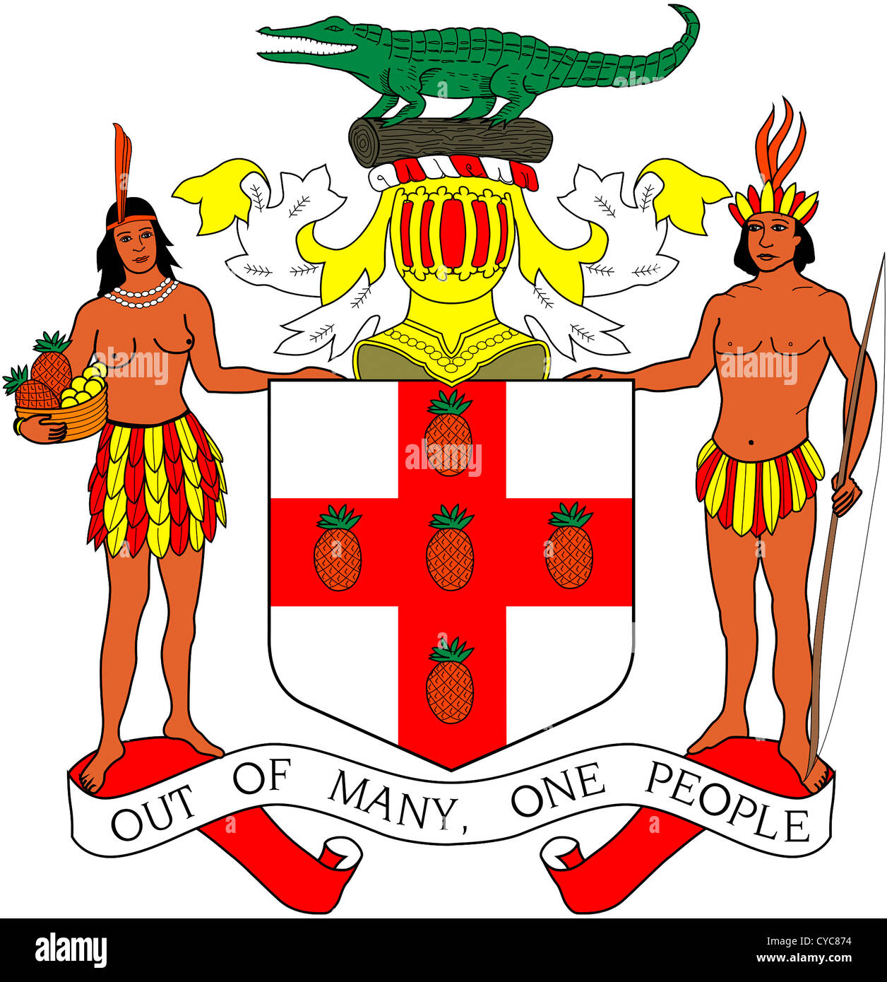 Coat of arms of Jamaica. Stock Photo